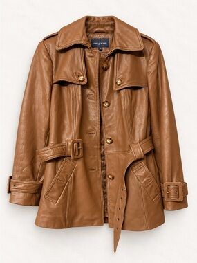 Jones New York | Vintage Leather Trench Coat | Large
